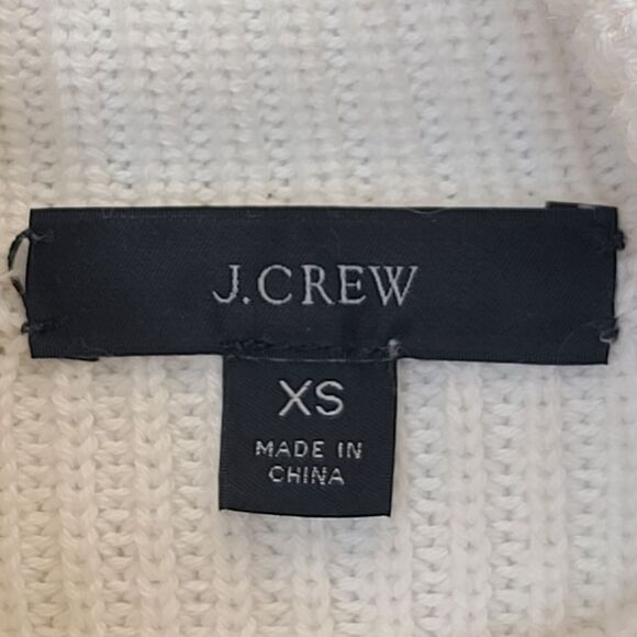 J. Crew Womens Cotton-Blend Ribbed Turtleneck Cream Relaxed Fit Sweater XS - Picture 12 of 14